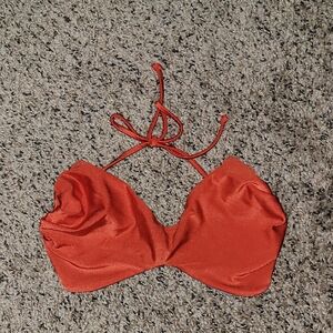 KOVEY Reversible Coral/Sky Blue Halter Bikini Top Size L NWOT